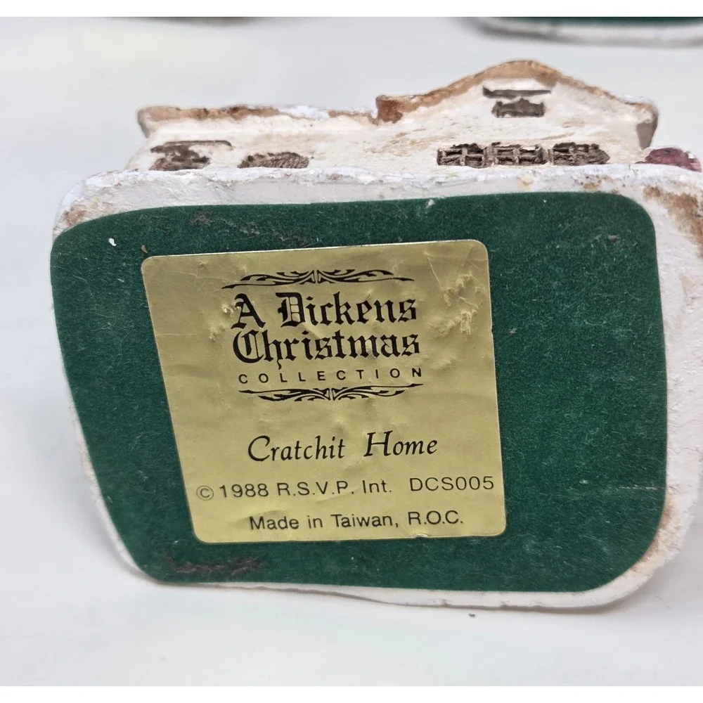 Vintage 1987-1989 RSVP Dickens Christmas Resin Cottages Village Lot of 5